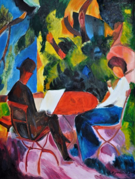 August Macke: Paar am Gartentisch